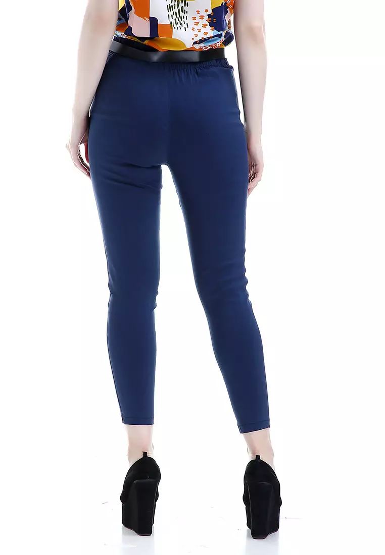 Hazel Celana Chino Wanita Bawahan Kasual Baggy Pants Woman - Navy