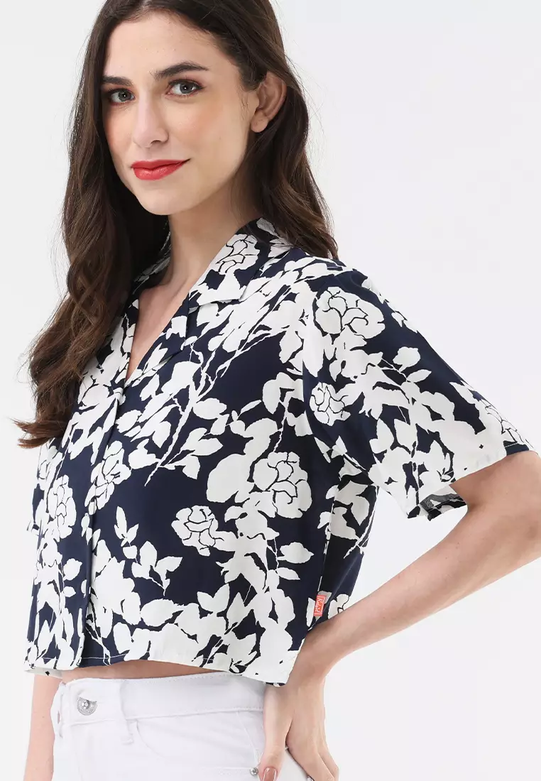 Woven Printed Short Sleeve Blouse