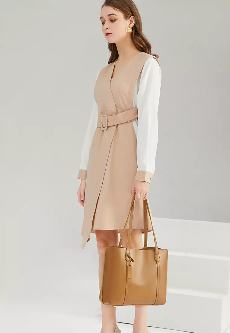 Stylish Faux Leather Tote Bag DP8157