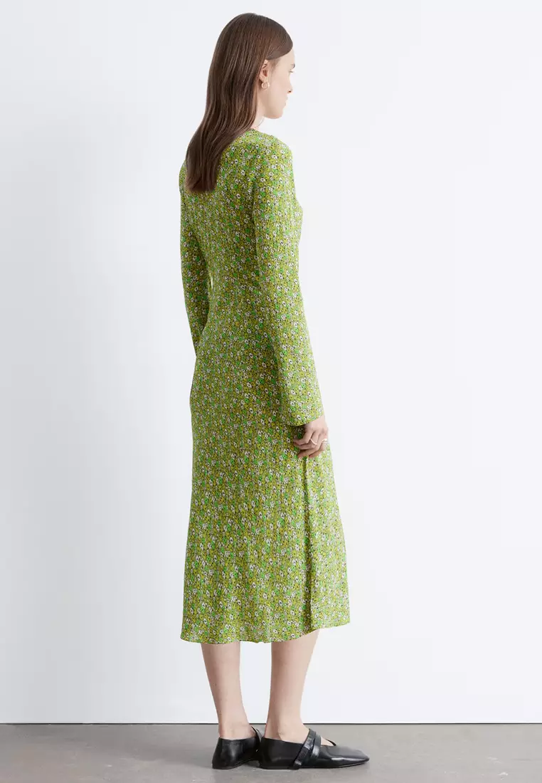 Floral V-Neck Midi Dress