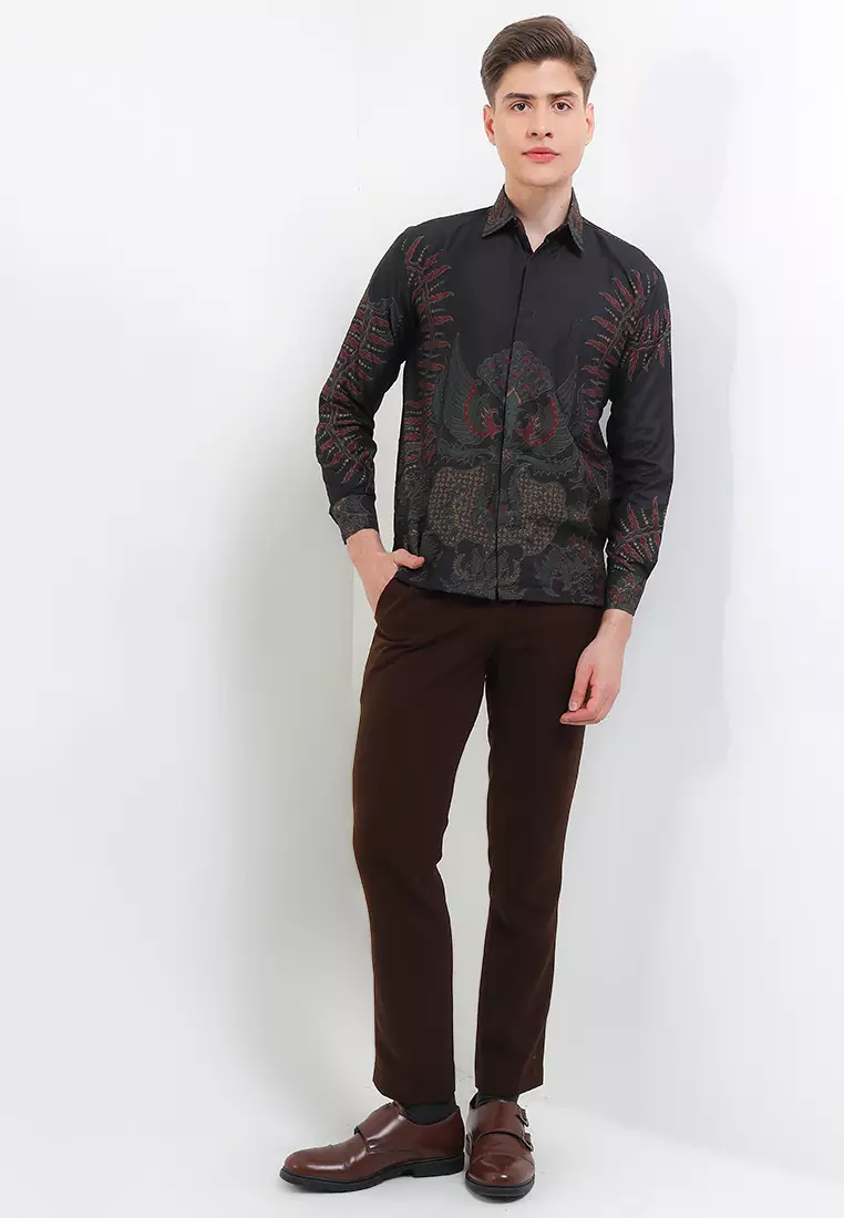 Gurda Kemeja Batik Exclusive Premium Pria Casual Modern Lengan Panjang