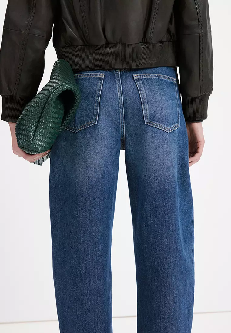 High-Waisted Barrel Jeans