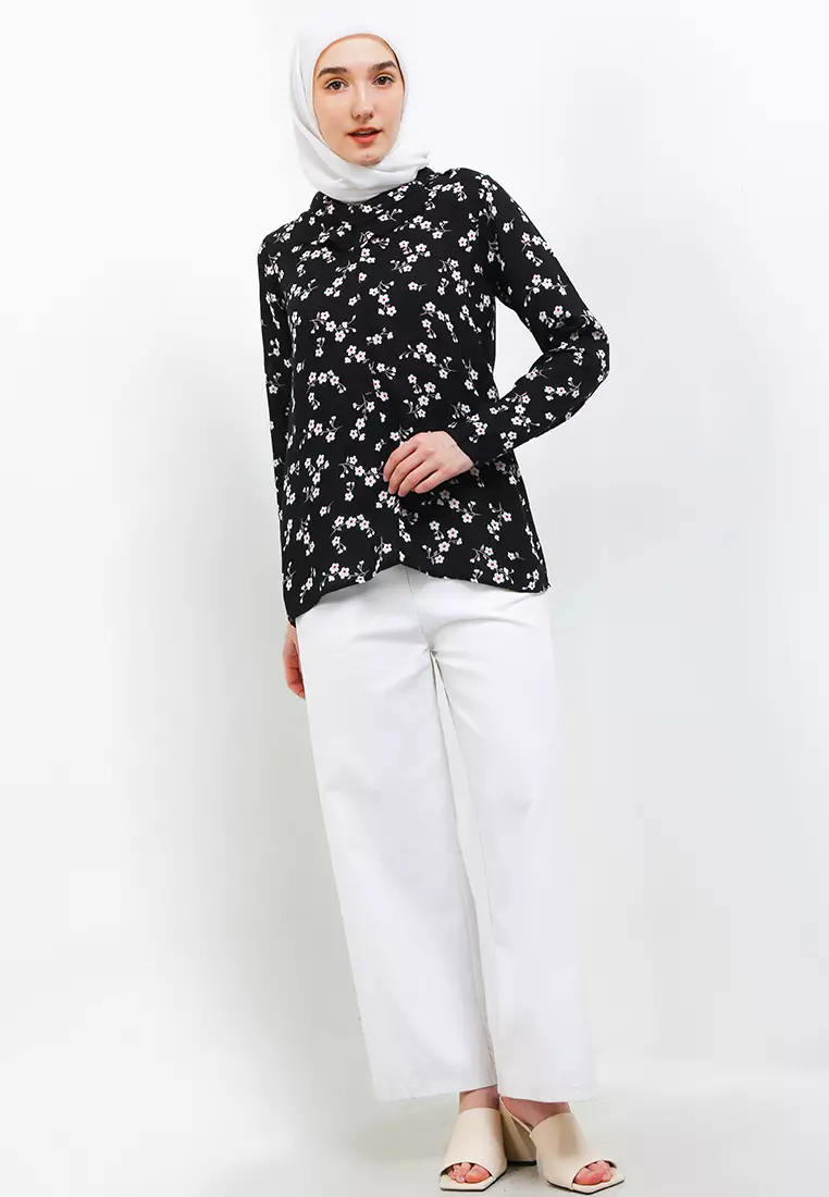 Tahina Blouse In Black Floral Print