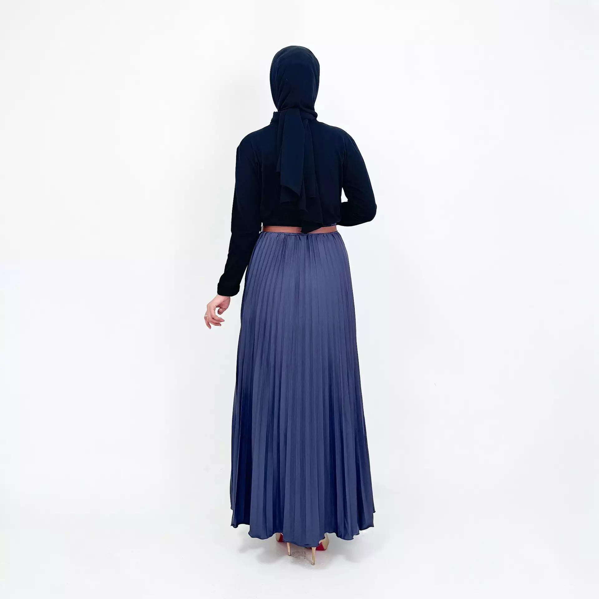 Rok Panjang Plisket Agni [ABU TUA] Basic Jumbo Size