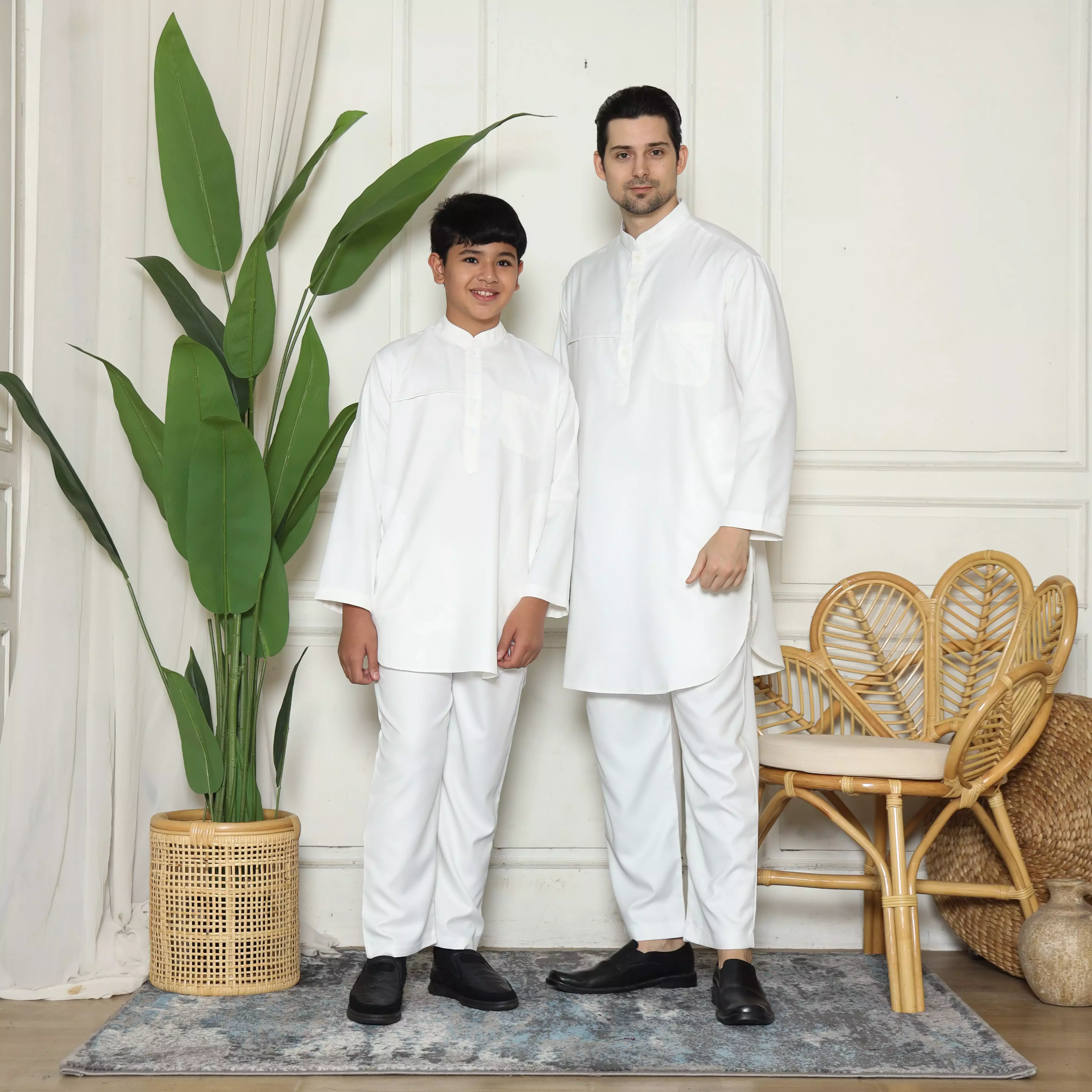 Setelan Baju Koko Sarimbit Kurta Pakistan PK 10 White BW