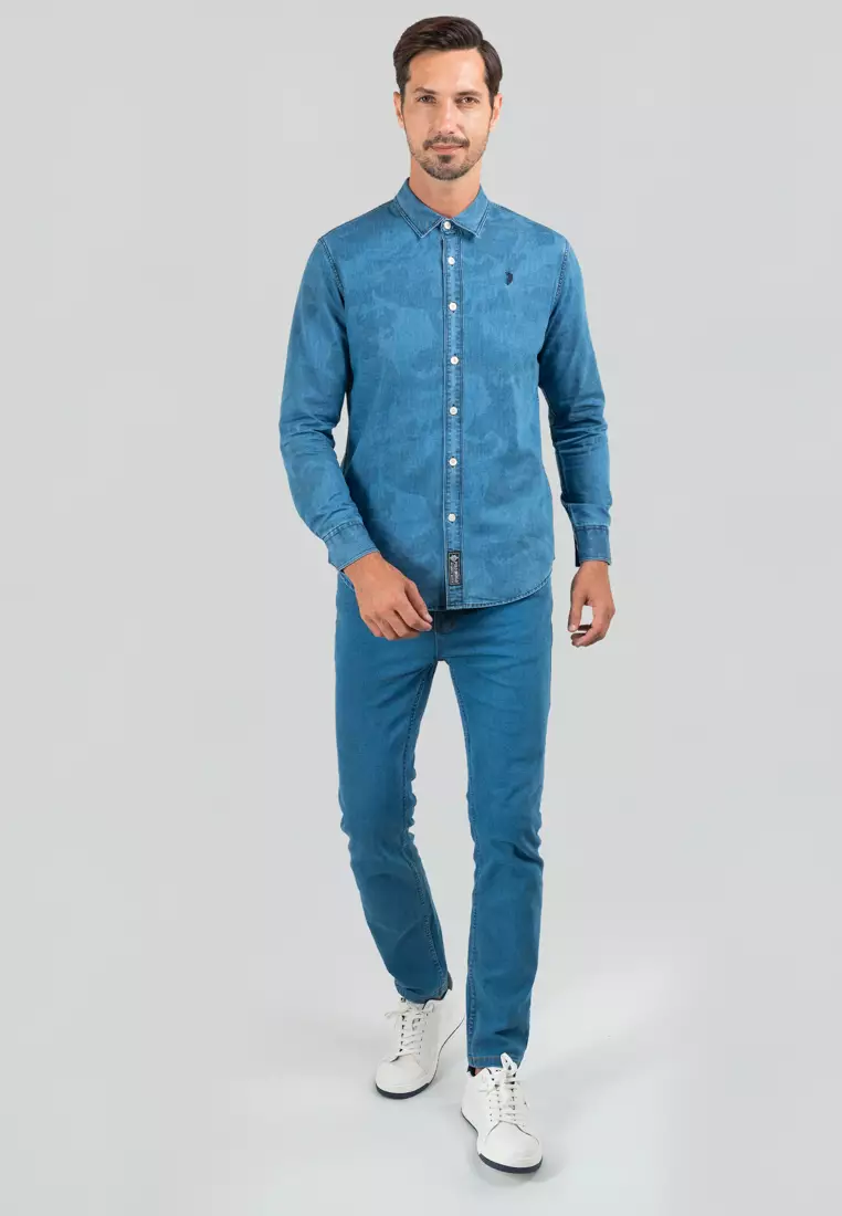 Polo Haus - Men’s Signature Fit Camouflage Theme L/S Shirt