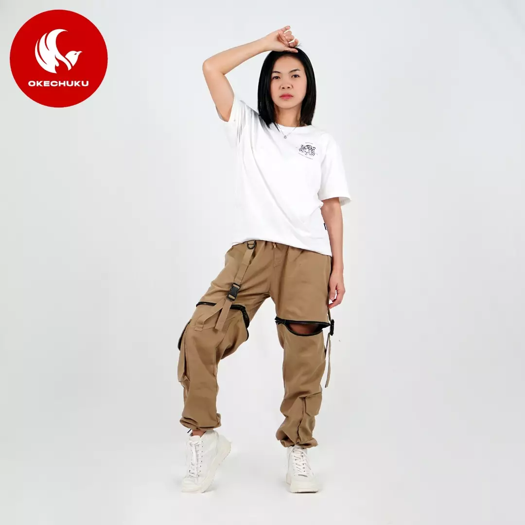 Okechuku JUSTINE Celana Cargo Panjang Pendek Celana Wanita Streetwear