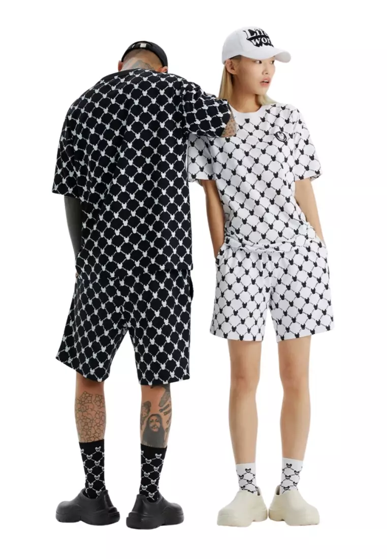 Monogram Pattern Short Sleeve Tshirt - White