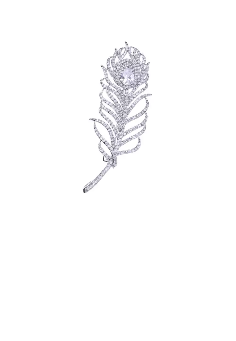 White feather clearance brooch