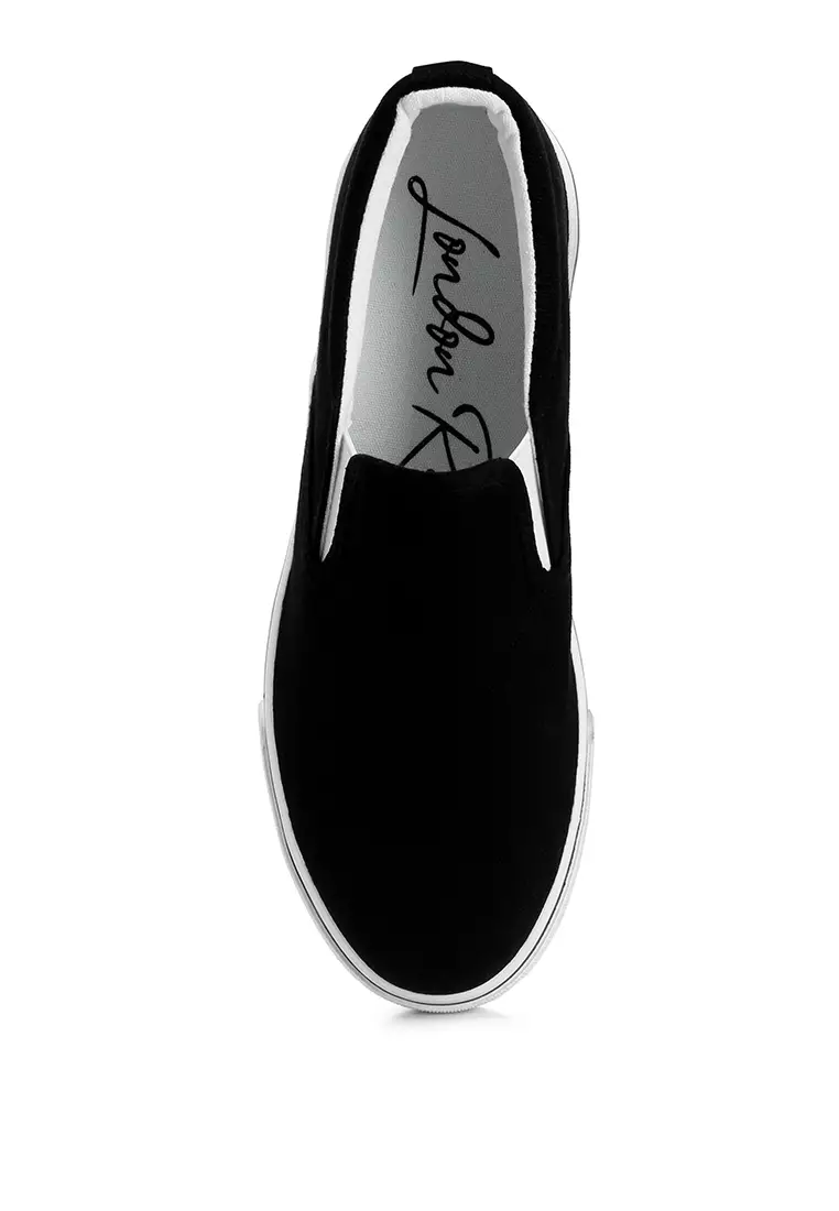 Buy London Rag Black Canvas Slip On Sneakers 2024 Online ZALORA