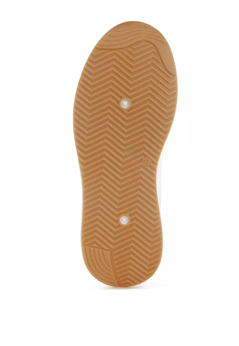 Chunky Mesh Lace Up Sneakers in White