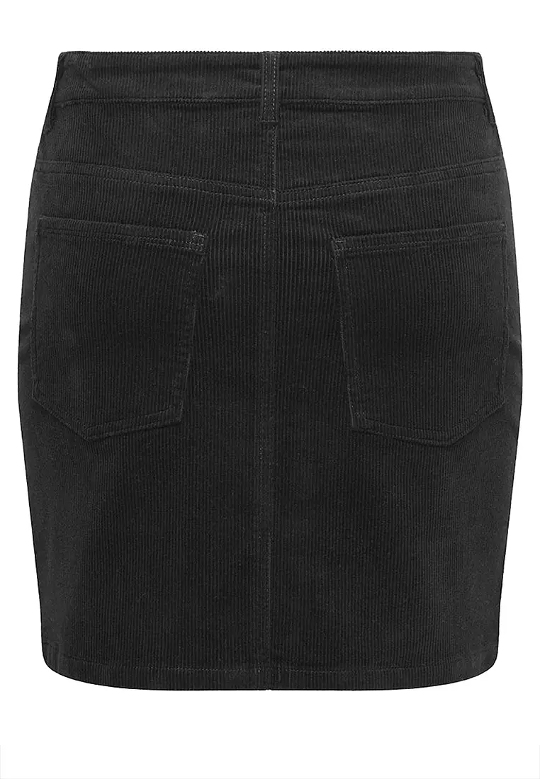 Mid Waist Corduroy Skirt