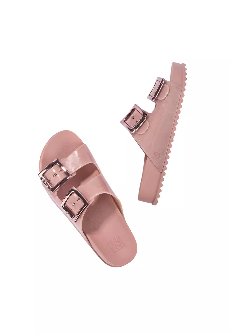 Zaxy Partner III Fem Glitter Nude Comfortable Slides for Ladies