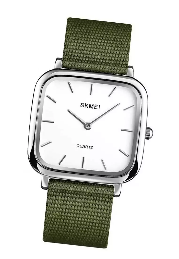 Jam Tangan Casual Analog Wanita Strap Tali Material Nylon QO99 ORIGINAL