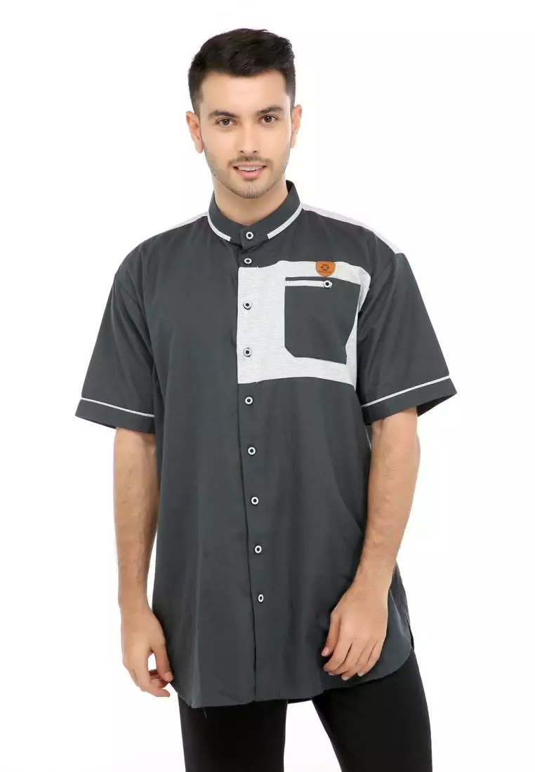 Baju Koko Gamis Muslim Pria Fawwaz - Hitam