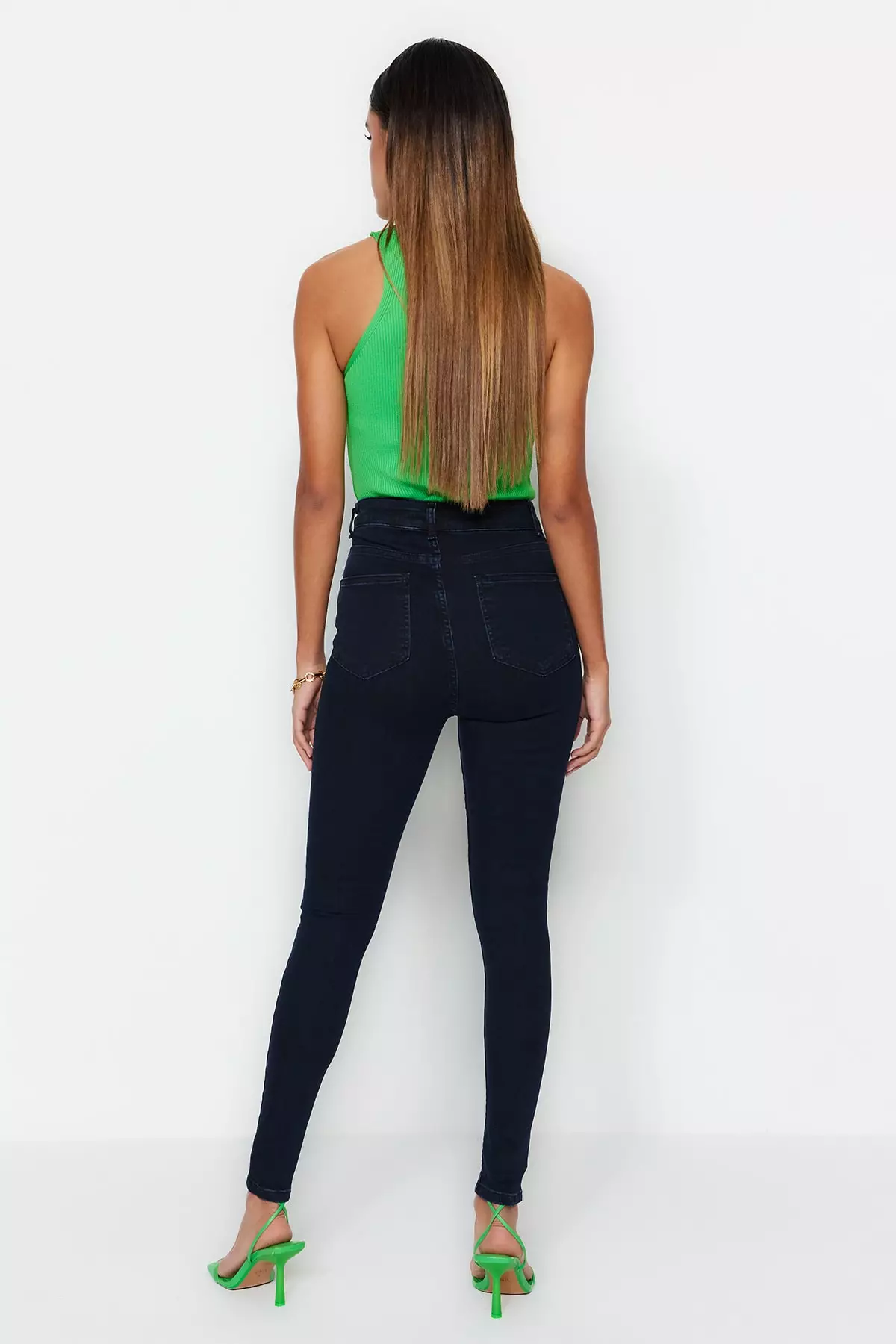 Slimming Effect Super High Waist Skinny Jeans