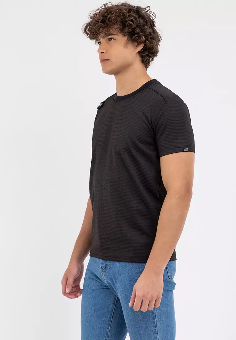 Men's Tear Off Logo Design Tee Black