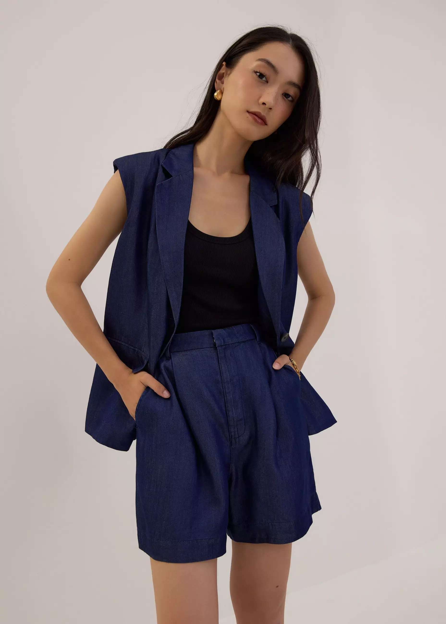 Vest Wanita - Relaxed Chambray Vest