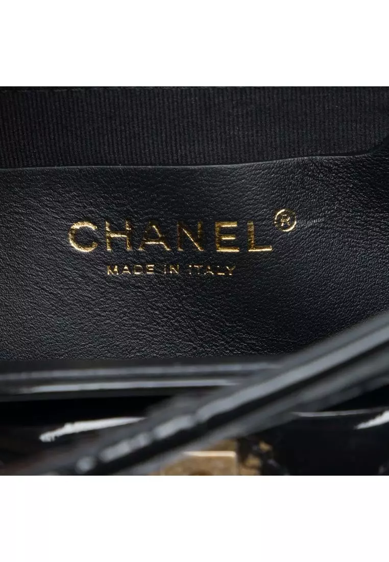 Pre-Loved Chanel Mini Quilted Patent Graphic Catch Flap