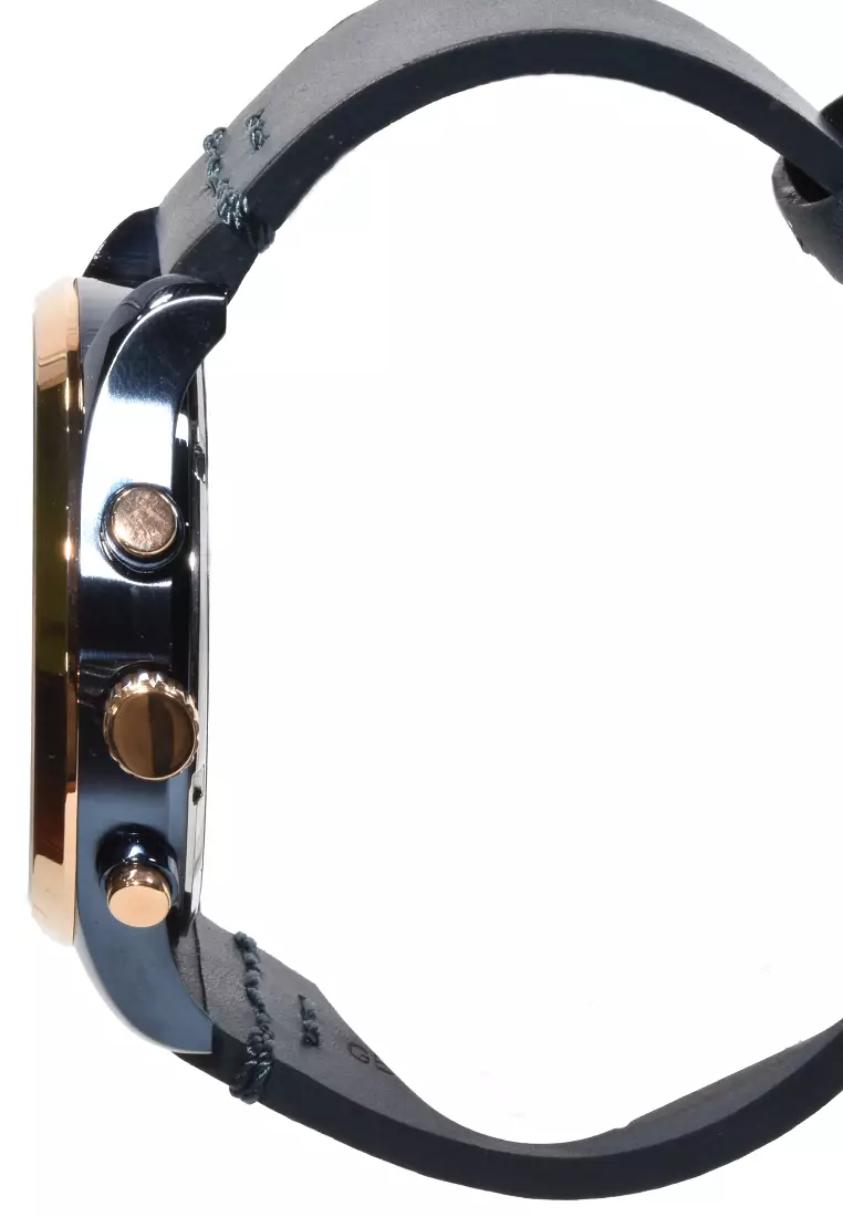 Bonia - Jam Tangan Pria - Rosegold - Blue Leather Strap - BNB10393-1582C