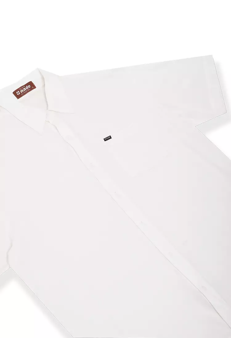 NTA79 Kemeja MKM Men Basic Polos Broken White With Pocket