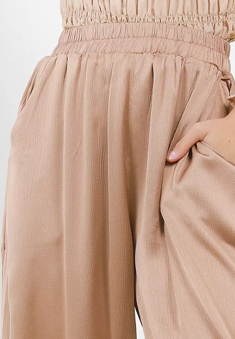 Textured Sateen Pants