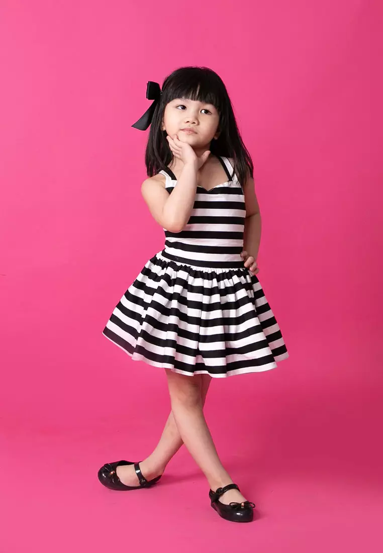Buy Little Ela First B Black and White Mini Dress Baby Size 2024