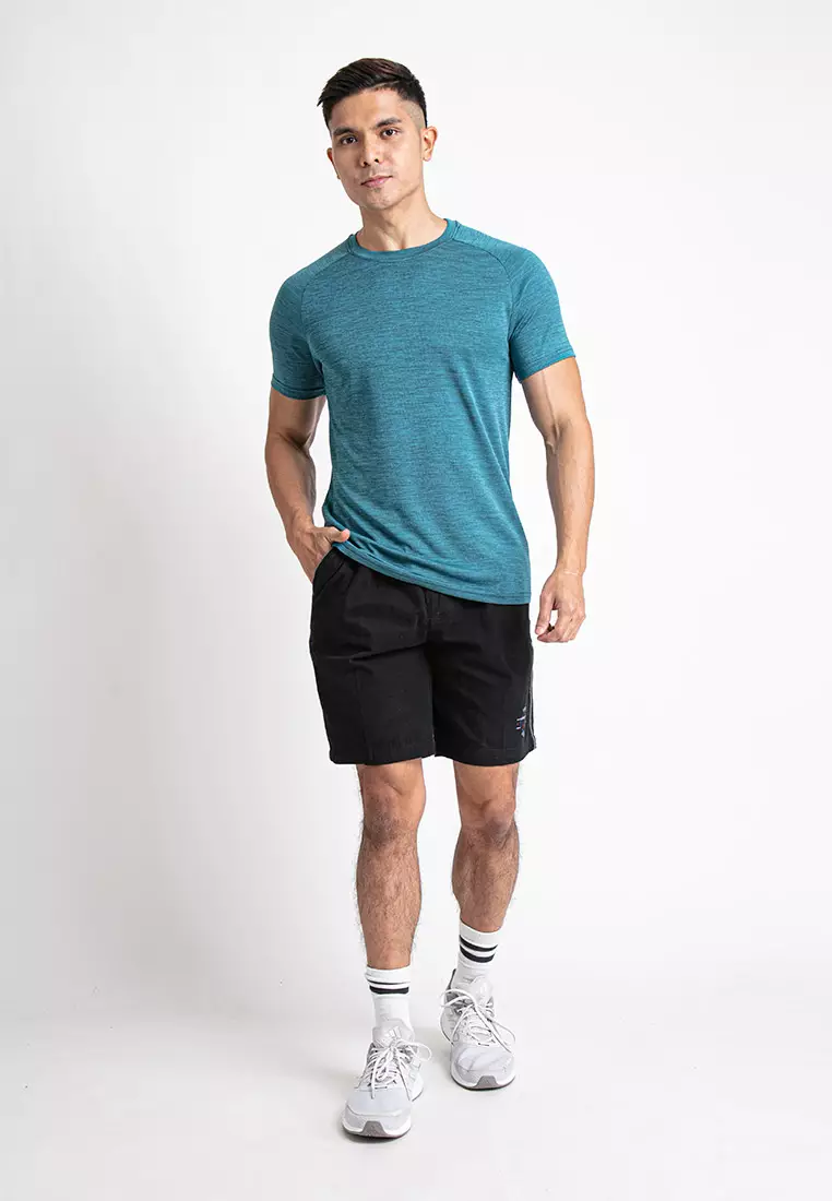 Forest Dri-Fit Quick Dry T Shirt Men Round Neck Sports Tee - 23751-37TurkishBlue