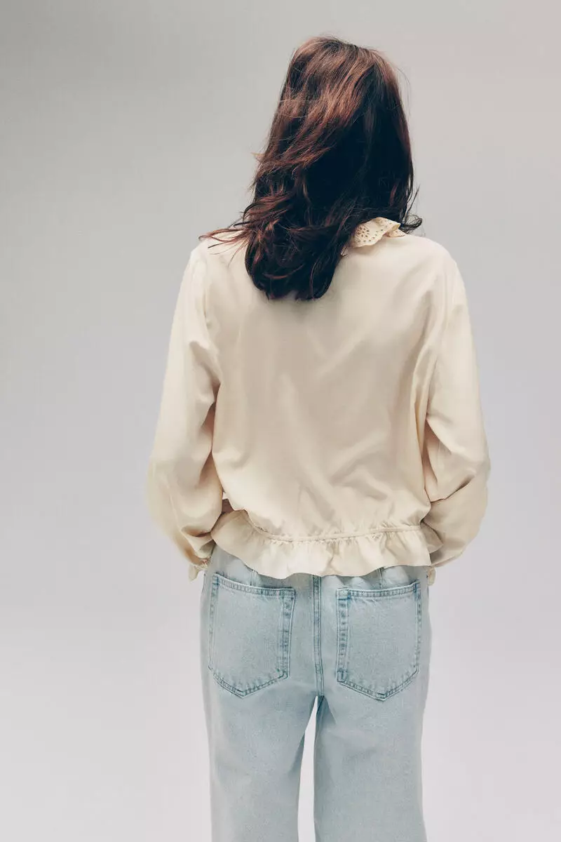 Frill-trimmed blouse