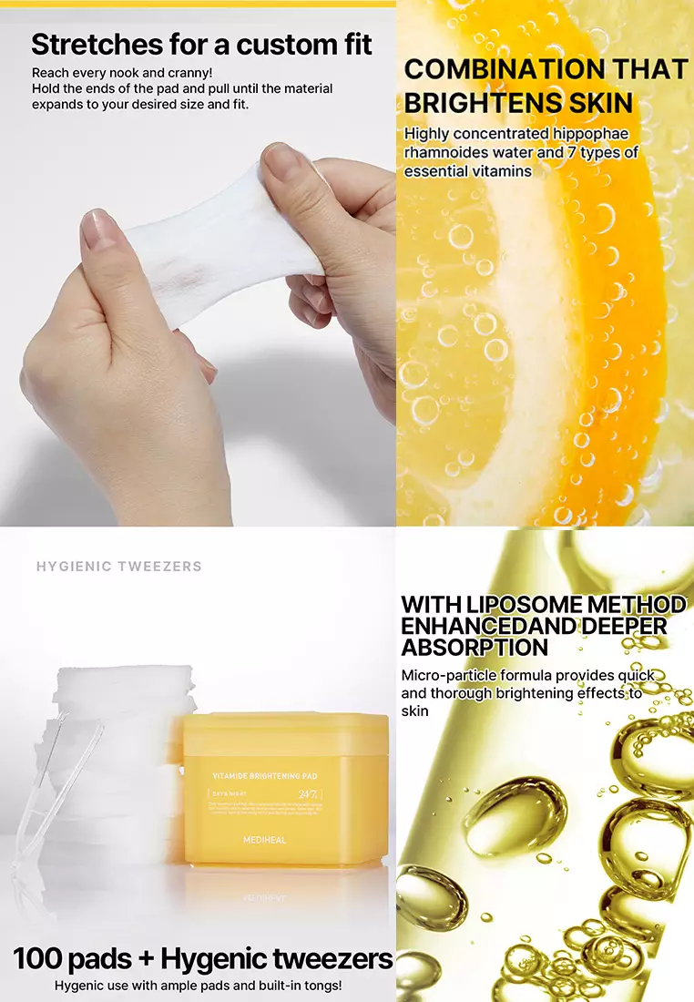 Buy Mediheal Mediheal Vitamide Brightening Pad, 100pcs Square Cotton