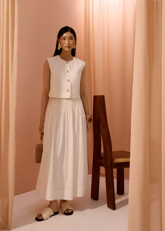 Atasan Wanita - Sammie Boxy Button Down Crop Top