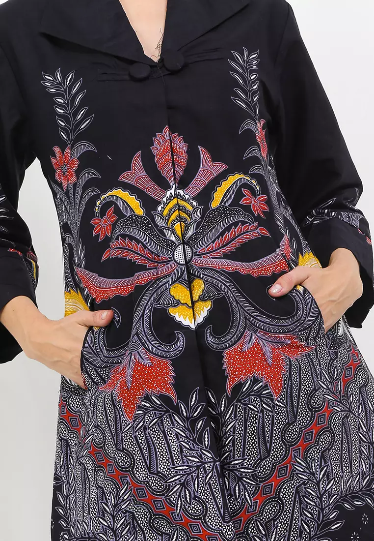 Tunik Batik Nala Black Premium Slimfit Elegant