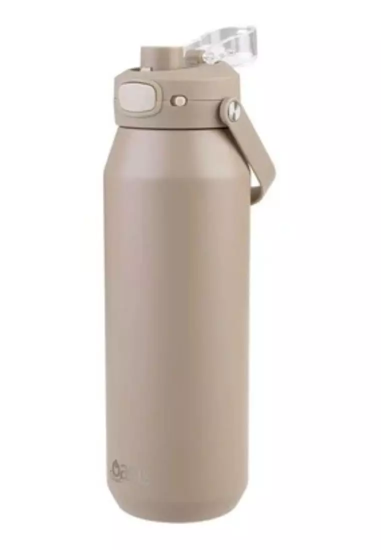 Oasis Ceramic Stainless Steel Triple Wall Capri Quick Release Drink Bottle 1L - Latte