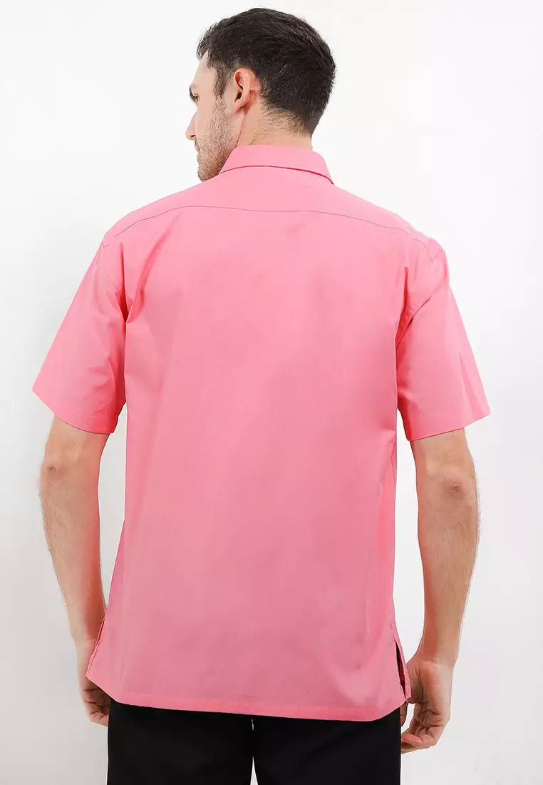 Crocodile LOFE 1995 Pink - Men Shirt Kemeja Lengan Pendek - Relax Fit - Katun
