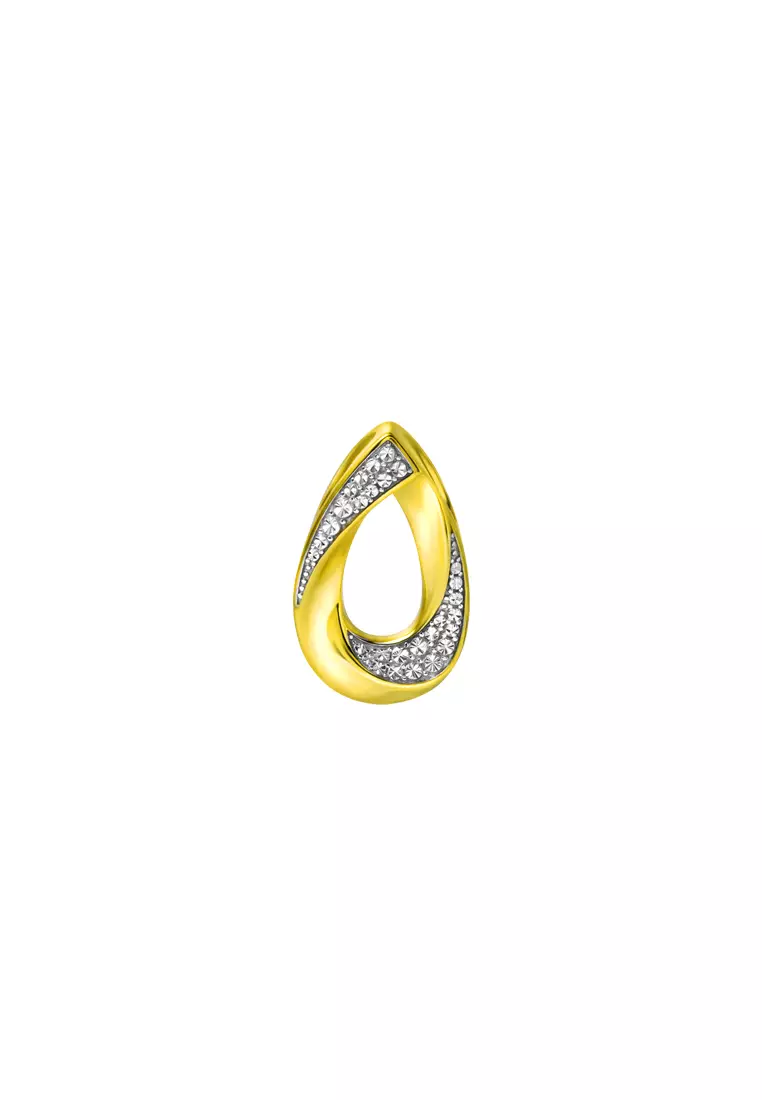 TOMEI Diamond Cut Collection Droplet Pendant, Yellow Gold 916