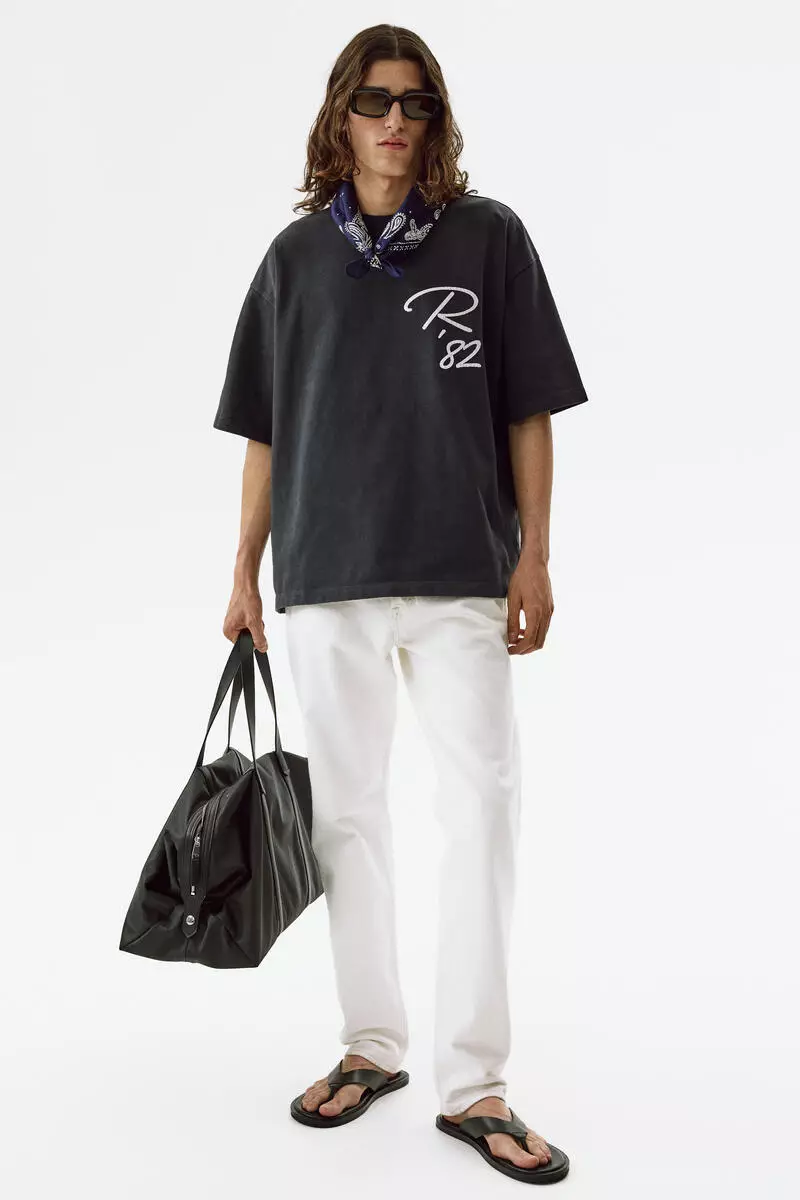 Oversized Fit Printed cotton T-shirt