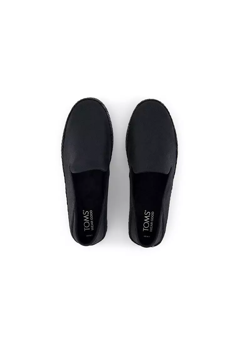 Women Carolina Espadrille - Black Metallic Suede