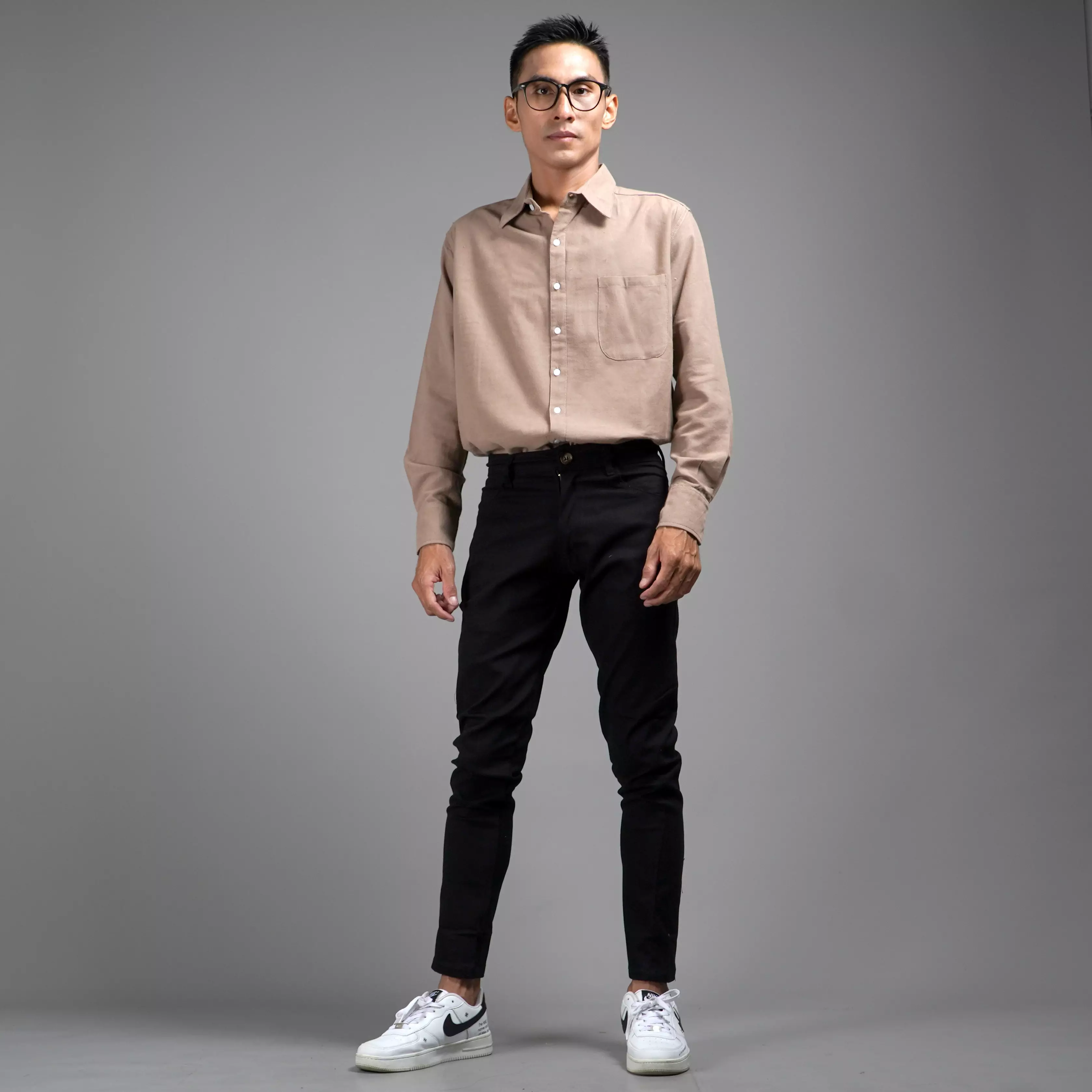 FERNANDO Kemeja Long Sleeve Shirt Kemeja Linen Pria - COKSU