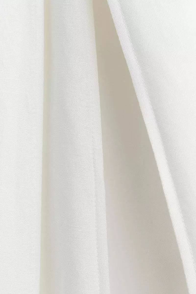 Flared linen-blend skirt