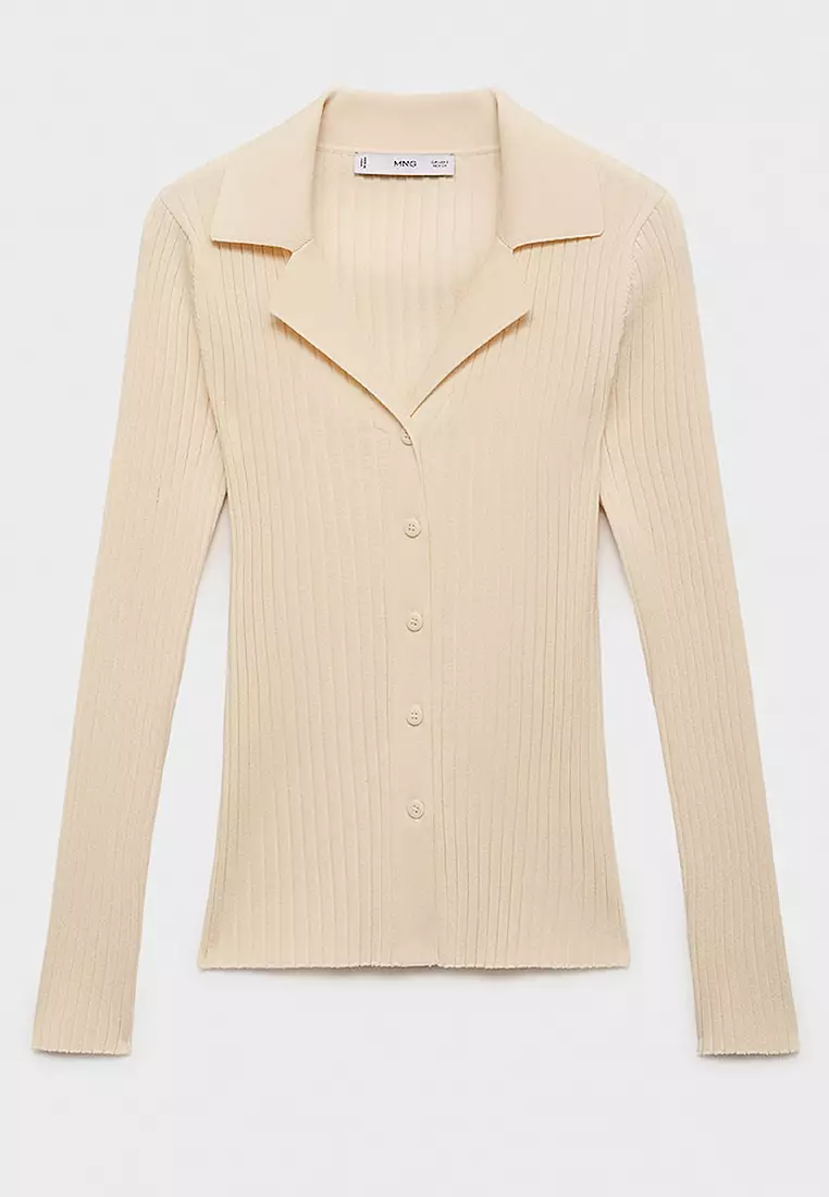Ribbed Lapel Cardigan