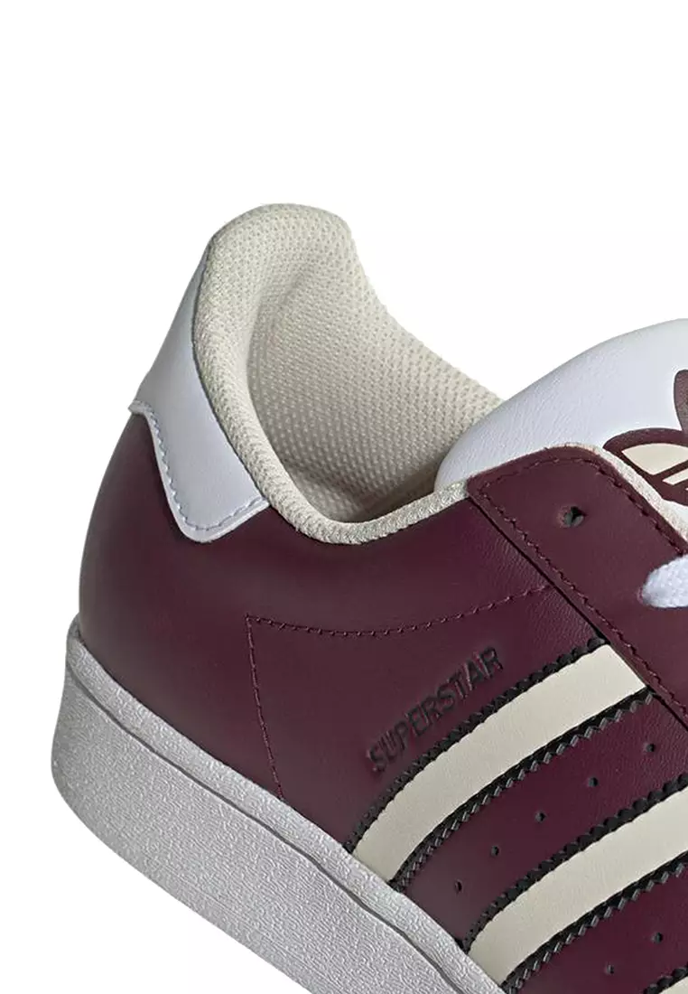 Maroon hot sale adidas superstar