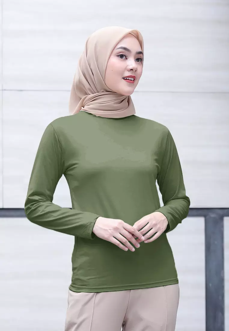 Cotton Bee - Manset Lengan Panjang Aneisha Inner Rayon - Army - XL 