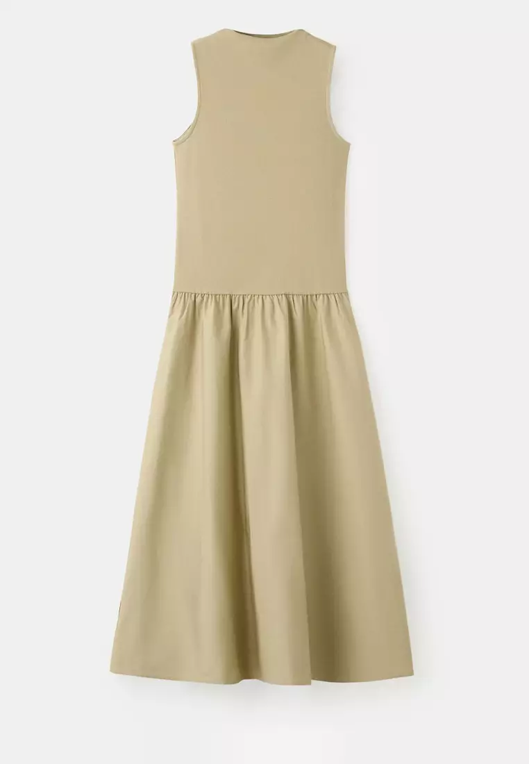 Contrast-Bodice Dress