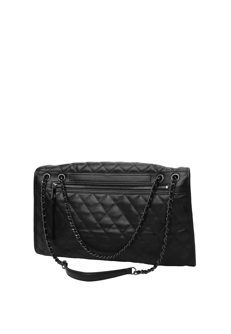 CUBE-II Large Chain Crossbody Bag - Black