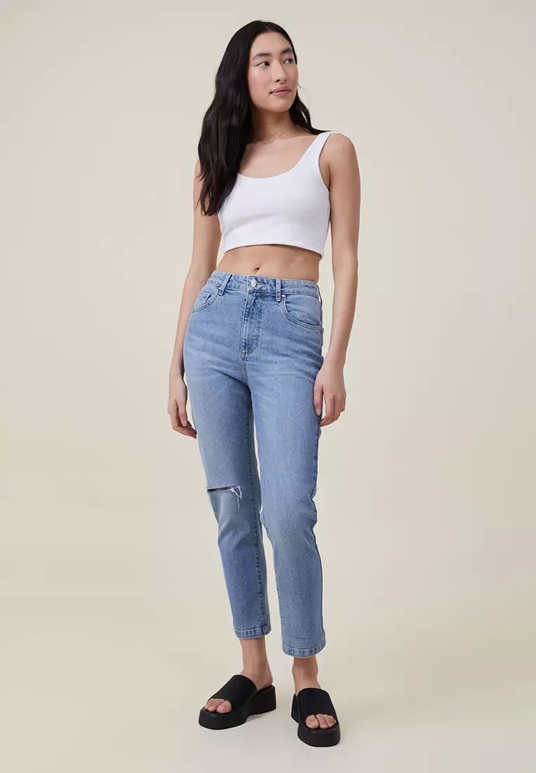 Stretch top mom jean