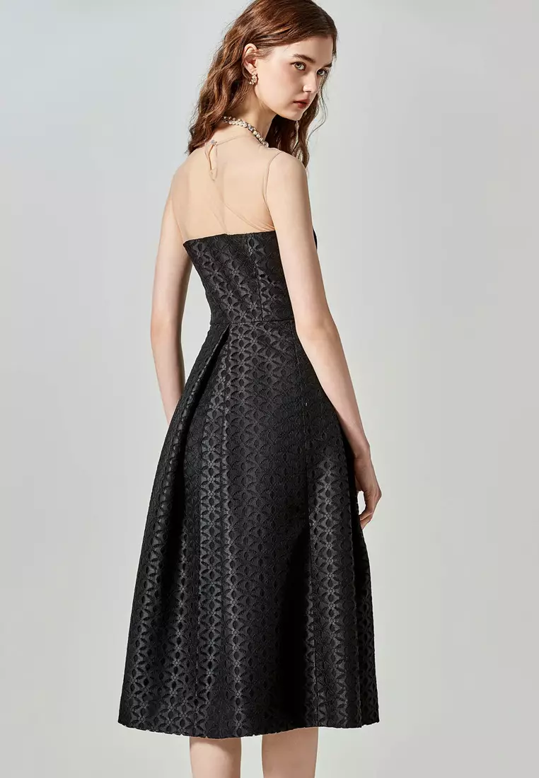 Retro Black Cocktail Dress With Side Pockets