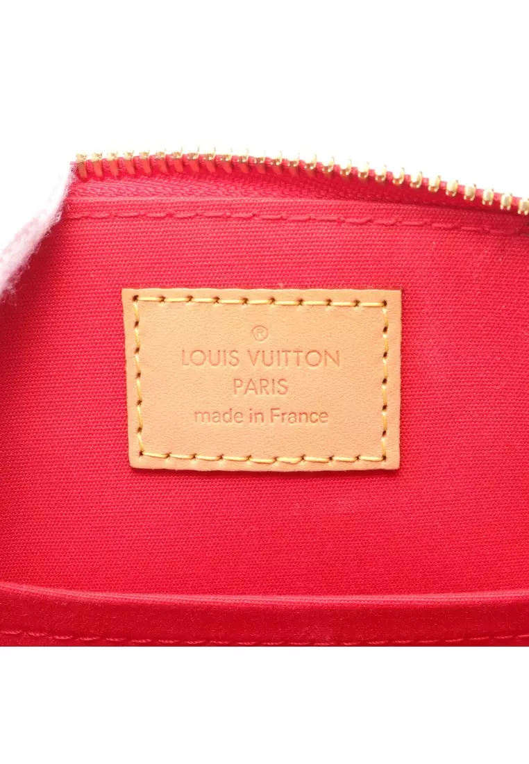 Louis Vuitton Soufflot BB Small Satchel Crossbody Monogram Brown Cerise Red
