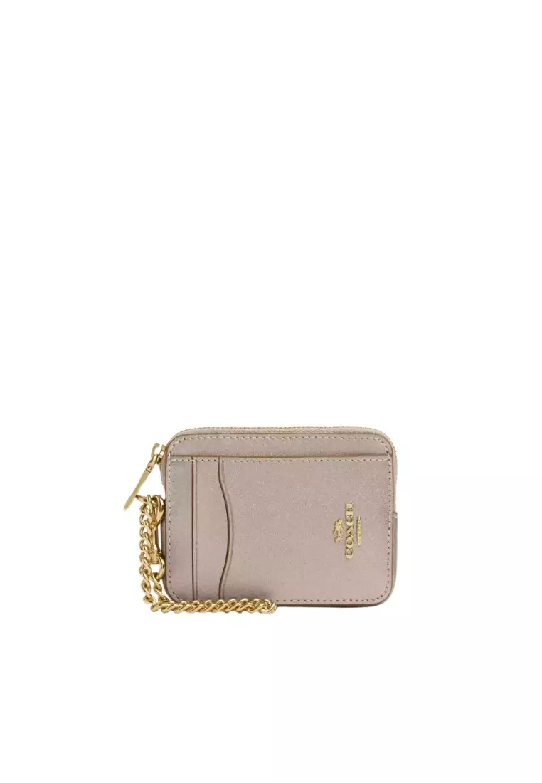 Buy Coach Coach Zip Card Case Wristlet In Light Champagne CW890