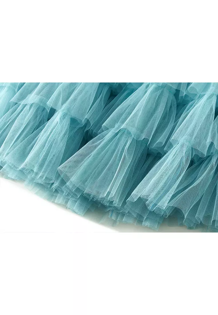 Spring/Summer Pleated Mesh Tiered Skirt AF2210