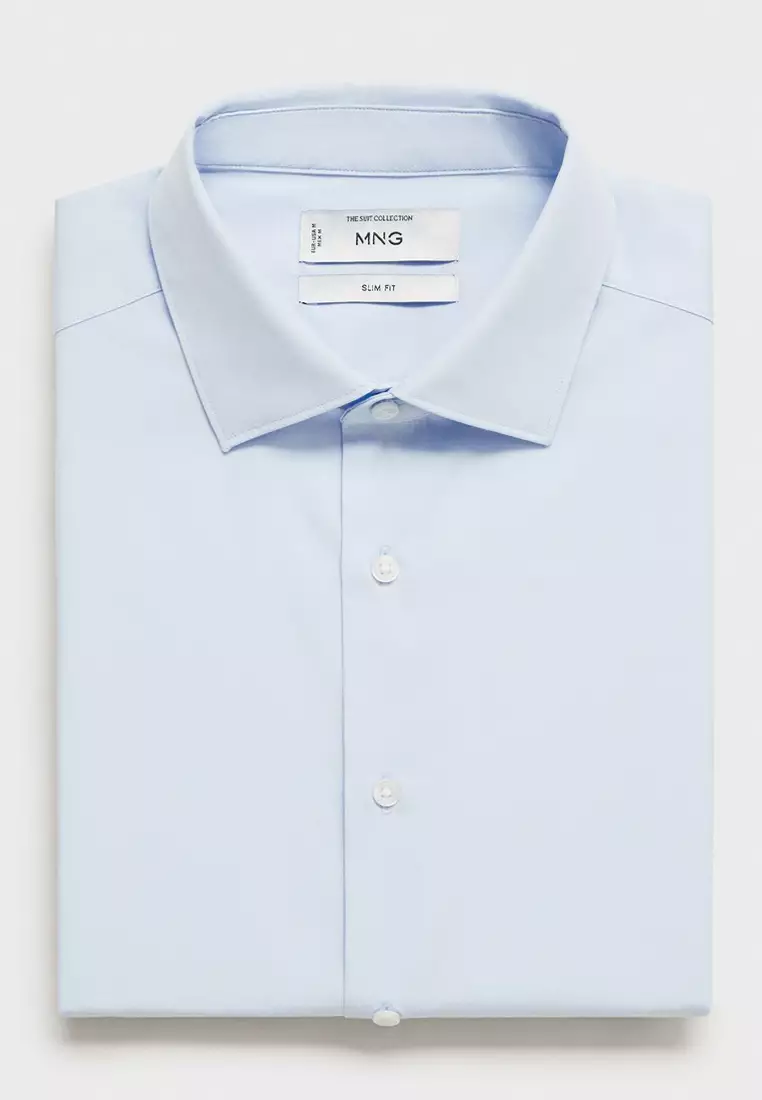 Slim-Fit Cotton Poplin Suit Shirt